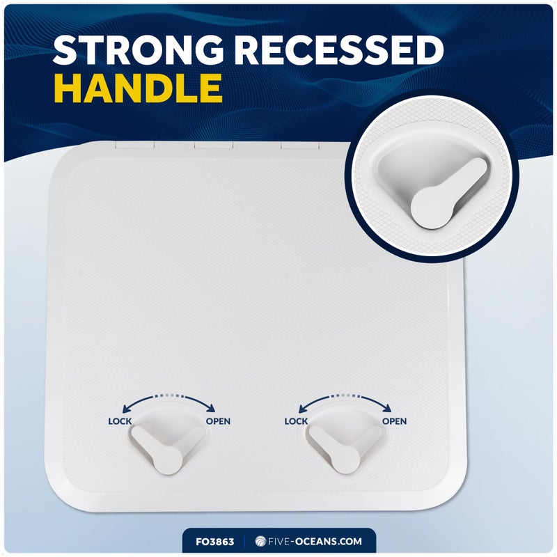 Five Oceans Boat Hatch, Marine Access Hatch, Boat Hatch Lids, Recessed Handle Locking System for Boat Yacht, 20-3/8" x 18-1/16", White Premium Series - FO3863 - Image 5